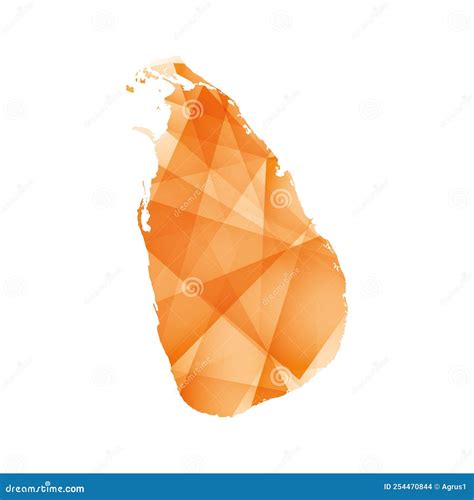 Vector Illustration Of Sri Lanka Map With Orange Colored Geometric