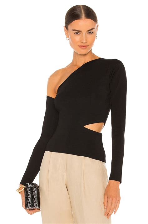 Cult Gaia Teri Knit Top In Black Revolve