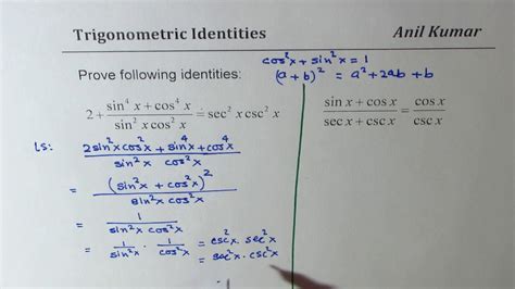 Trigonometric Identity 2sin4xcos4xsin2xcos2x Sec2x Csc2x With Reciprocal Ratios