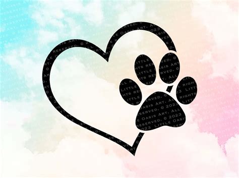 Dog Paw Heart Svg, Dog Svg, Paw SVG, Animal Paw Svg, Animal Svg, Dog ...