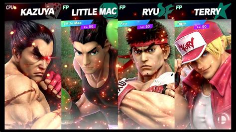 Super Smash Bros Ultimate Amiibo Fights Kazuya And Co 268 Kazuya V Little Mac V Ryu V Terry