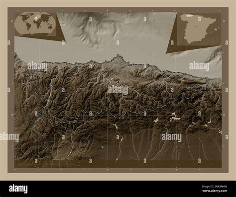 Principado De Asturias Autonomous Community Of Spain Elevation Map