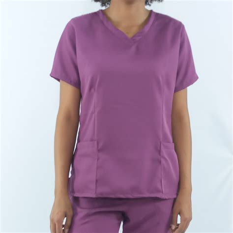 Camisa Scrub Roxo Feminino Pijama Cirúrgico BRANCURA