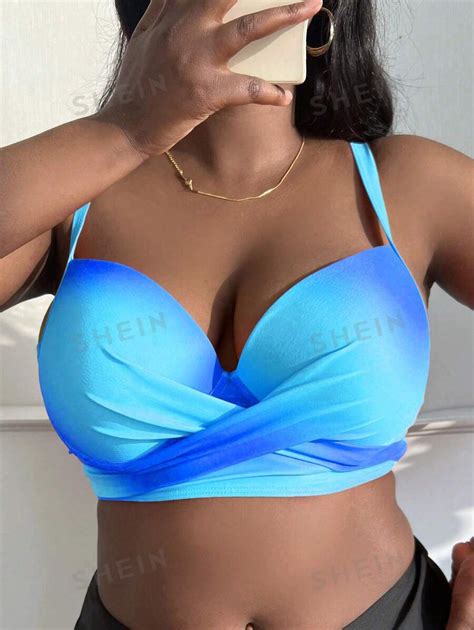 SHEIN Swim Curve Talla Grande Top Bikini Girante Delantero Moda De