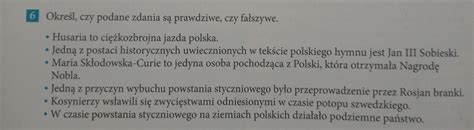 Określ czy podane zdania są prawdziwe czy fałszywe Brainly pl