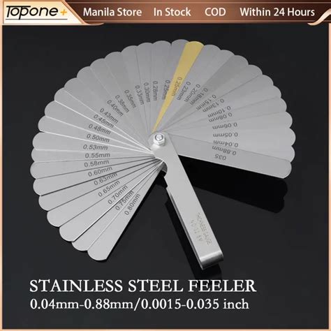 Pcs Stainless Steel Feeler Gauge Mm Mm Inch