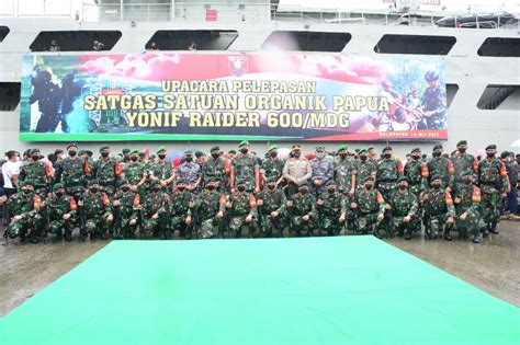 YONIF RAIDER 600 MODANG BERANGKAT PENUGASAN KE PAPUA