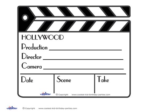 Printable Clapper Board Template