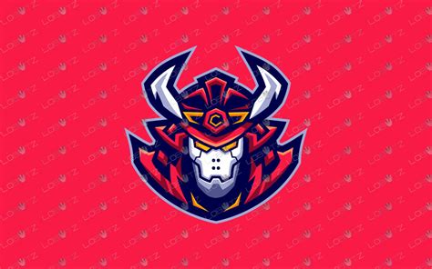 Cyborg Samurai Mascot Logo Robotic Samurai Esports Logo For Sale