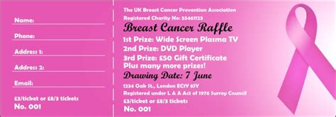 Pink Ribbon Raffle Ticket 0007