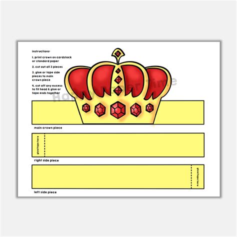 Prince King Paper Crowns Printable Royal Coloring Costume Craft Activity Made By Teachers