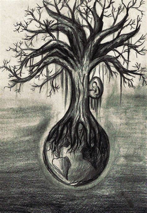 Creepy Tree Drawing at GetDrawings | Free download