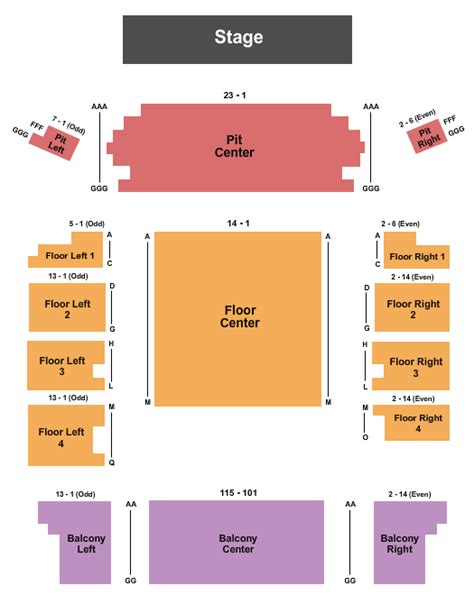 Parker Playhouse Seating Map