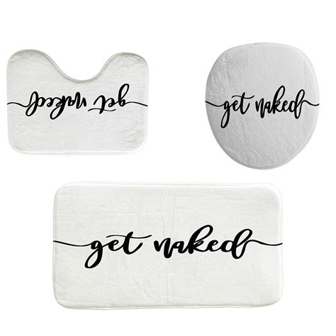 White Bathroom Set Get Naked Waterproof Shower C Grandado