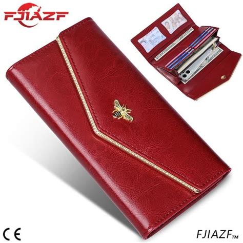 FJIAZF Portefeuilles en cuir véritable de marque de luxe