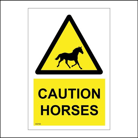 Ws708 Caution Horses Sign With Triangle Horse Pwdirect