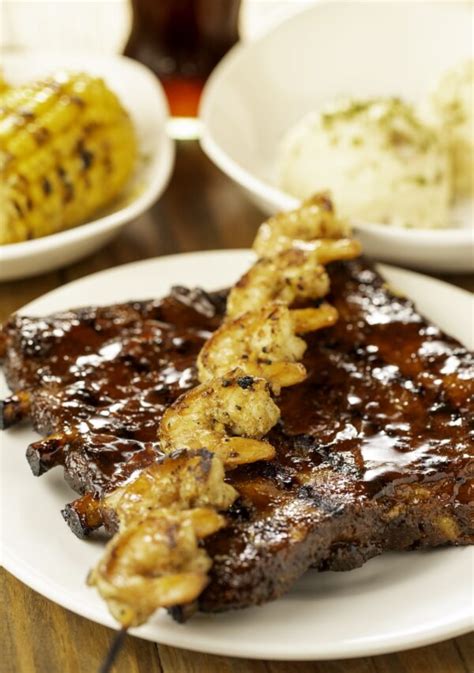 Half Rack Pork Ribs And Grilled Shrimp Rib Shack