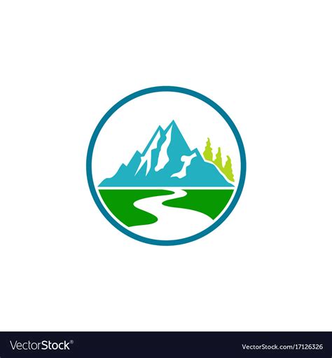 Mountain landscape hill logo Royalty Free Vector Image