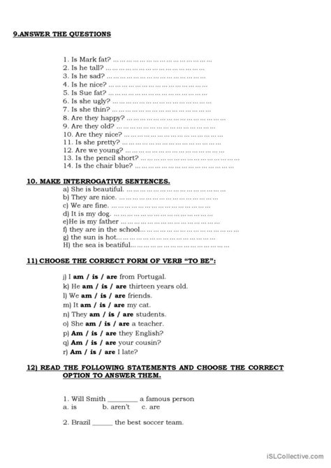 Verb To Be English Esl Worksheets Pdf And Doc