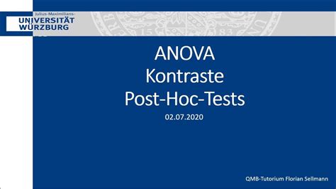 Qmb Tutorium Ss Anova Kontraste Post Hoc Tests Youtube