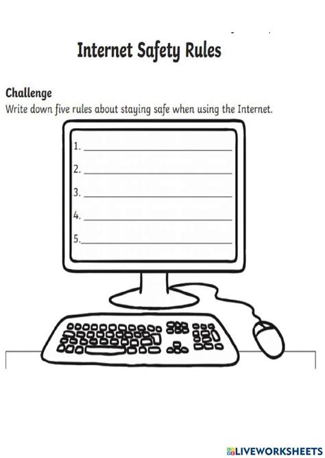 Internet Safety Rules Worksheet Live Worksheets Worksheets Library