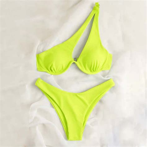 Kefawanju Bathing Suit For Women Piece Bikini Triangle Bathing Suit Solid Color Bikini Summer