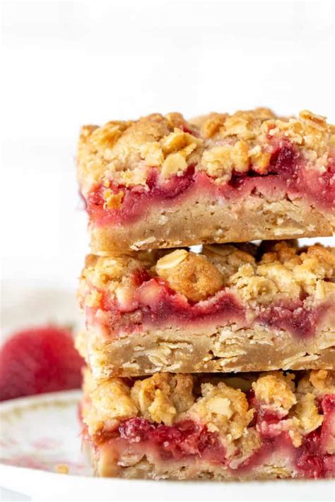 Strawberry Rhubarb Bars Just So Tasty