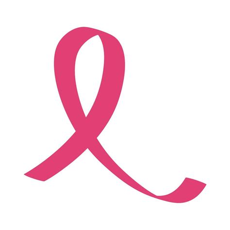 Pink Ribbon Breast Cancer Awareness Symbol Isolated On White Vector