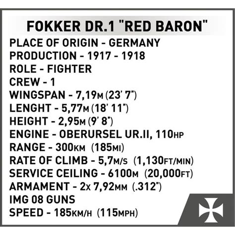 Fokker Dr.1 Red Baron (COBI-2986) \ World War I \ Cobi.eu