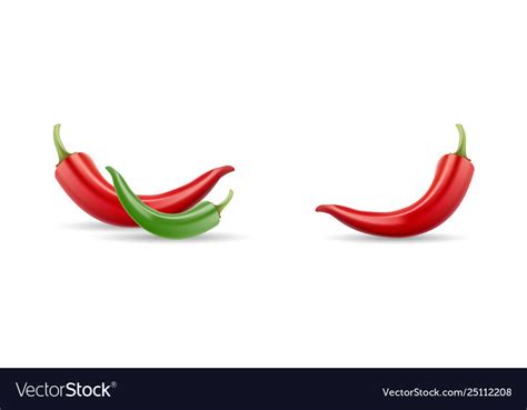 Mexican Jalapeno Red And Green Hot Chili Pepper Vector Image