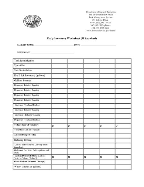 Step 10 Inventory Worksheets