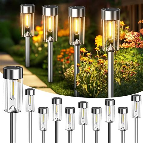 Woolmug Solar Pathway Lights Outdoor Pack Solar Walkway Lights Ip