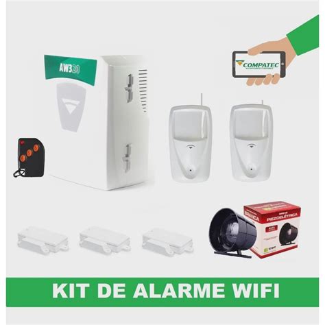 Kit Central De Alarme Compatec Residencial Wifi App Tipo Intelbras