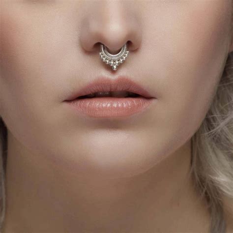 Silver Rajasthan Tribal Septum Ring 18g 1mm 16g 12mm 14g Etsy