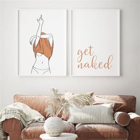 Get Naked Line Art Print Bathroom Wall Art Modern Bathroom Etsy Etsy Wall Art Girls Wall