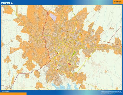 Puebla wandkaarten Mexico | Wandkaarten van de wereld