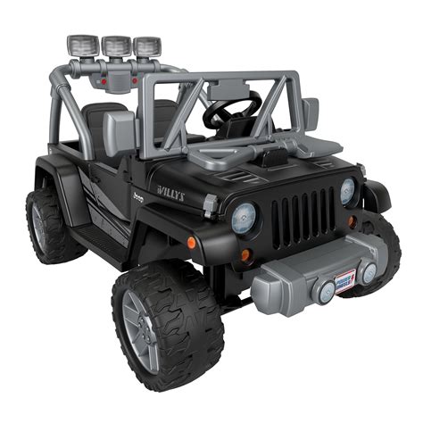 Power Wheels Jeep Wrangler Willys Black Ride On 12V Vehicle | Mattel