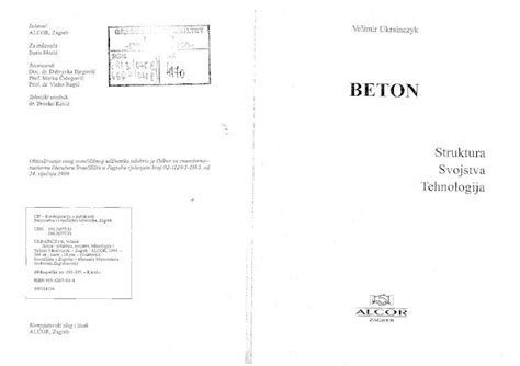 Pdf V Ukrainczyk Beton Struktura Svojstva Tehnologija Dokumen Tips