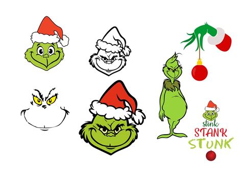 Grinch Face SVG PNG Grinch Christmas Grinch Clip Art SVG Ideal for ...