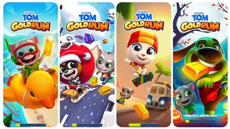 Talking Tom Gold Run Water Park Update Vs Santa Town Update Vs Skate