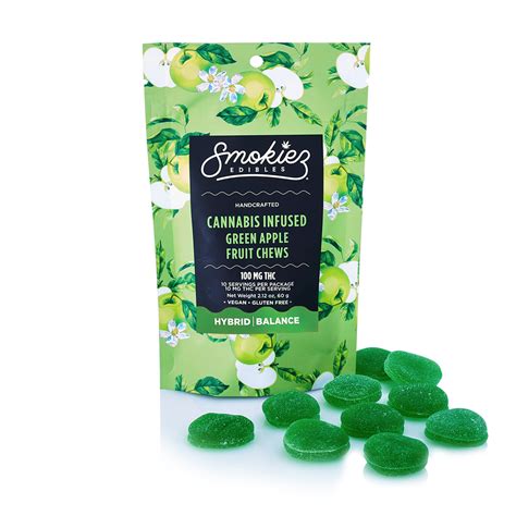 Green Apple Hybrid [10pk] 100mg Smokiez Fruit Chews Jane