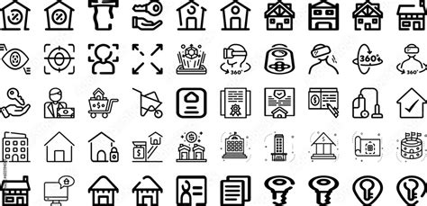 Set Of Real Icons Collection Isolated Silhouette Solid Icons Including