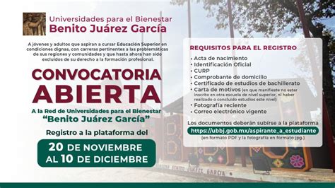 Universidades Benito Juárez García Aperturan Convocatoria De Nuevo