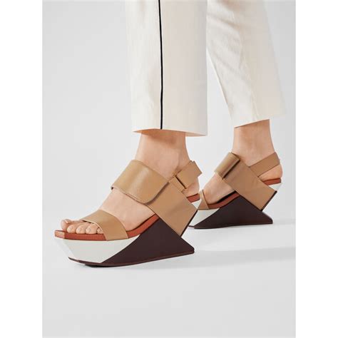 Sandały United Nude Delta Wedge Sandal 10413693156 Beżowy eobuwie pl