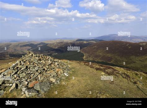 View Over The Summit Of Ladyside Pike Fell And The Whinlatter Forest Lake District National