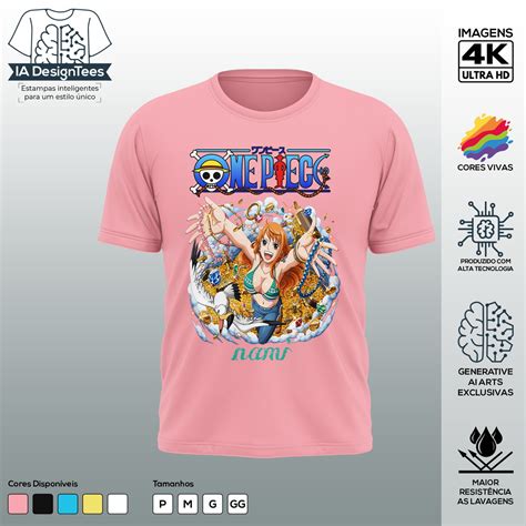 Camiseta Personalizada Anime One Piece Nami Algodão Luxo Elo7