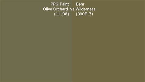 Ppg Paint Olive Orchard Vs Behr Wilderness F Side By