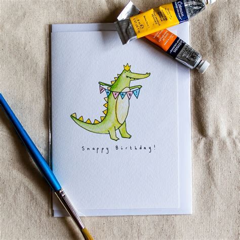 Snappy Birthday Crocodile Birthday Card Etsy