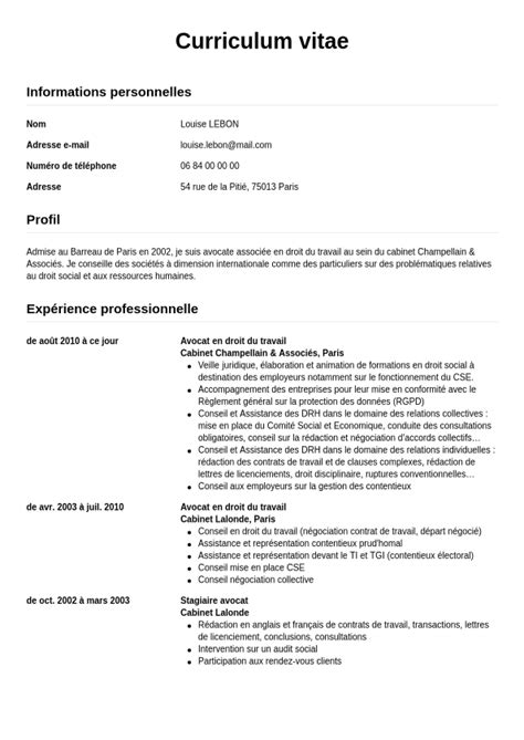 Exemple De Cv Pour Chaque Profession Cvwizard