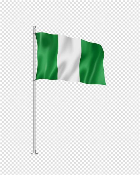 Premium PSD | Nigerian flag isolated on white